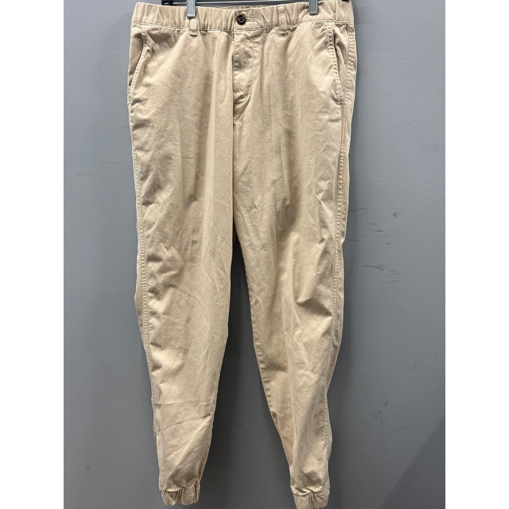 Bearbottom Stretch Chino Pants Mens Large(32x28)Khaki Cotton Cuffed Golf Casual